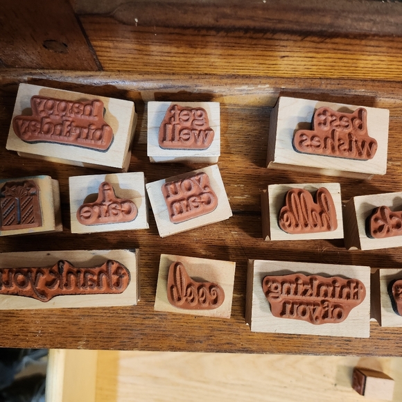 WORD RUBBER STAMPS SET - Picture 2 of 2